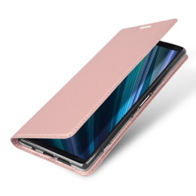 Xperia 1 (XZ4) „Dux Ducis“ Skin sērijas rozs ādas atvērams maciņš / Vacins.lv