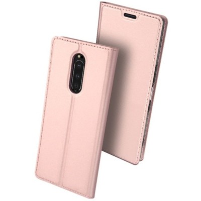 Xperia 1 (XZ4) „Dux Ducis“ Skin sērijas rozs ādas atvērams maciņš / Vacins.lv