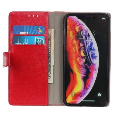 Xiaomi Mi 9 (Mi 9 Explorer) atvēramais ādas sarkans maciņš (maks) / Vacins.lv