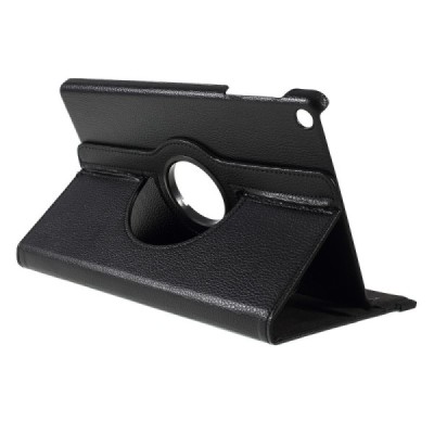 Samsung Galaxy Tab A 10.1 2019 (T510,T515) atverčiamas, sukamas 360 laipsnių, juodas odinis dėklas - stovas / Priedai.lt