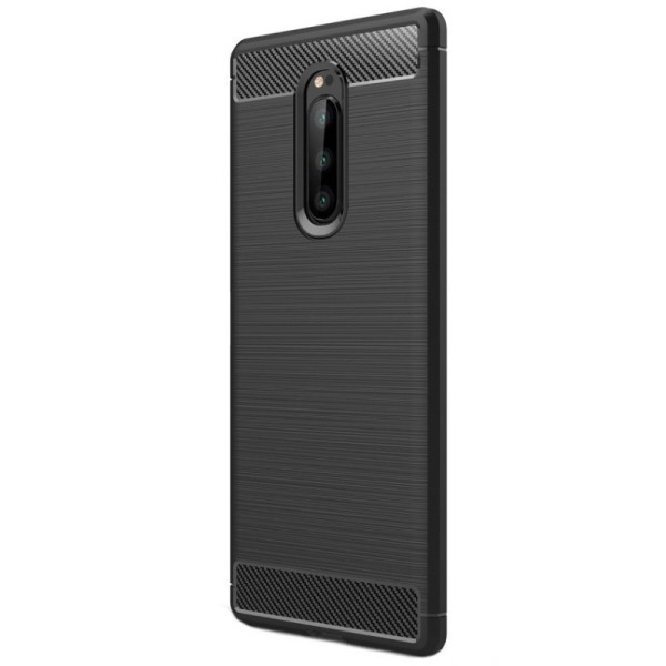 „Carbon“ cieta silikona (TPU) apvalks - melns (Xperia 1)