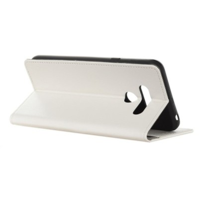 LG Q60 atverčiamas baltas odinis dėklas - piniginė / Priedai.lt