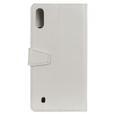 Samsung Galaxy A10 (A105F) atvēramais ādas balts maciņš (maks) / Vacins.lv