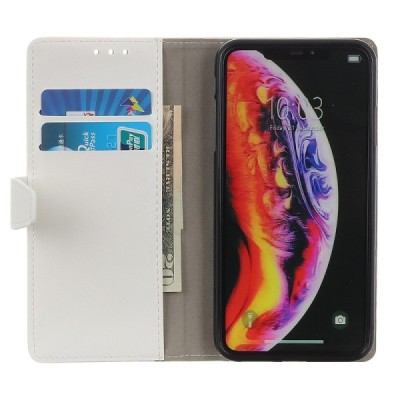 Samsung Galaxy A10 (A105F) atvēramais ādas balts maciņš (maks) / Vacins.lv