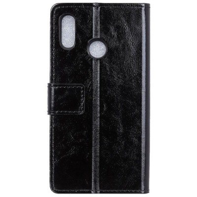 Huawei Y7 2019 (Y7 Prime 2019) atvēramais ādas melns maciņš, grāmata (maks) / Vacins.lv