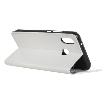 Huawei Y7 2019 (Y7 Prime 2019) atvēramais ādas balts maciņš, grāmata (maks) / Vacins.lv