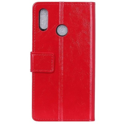 Huawei Y7 2019 (Y7 Prime 2019) atvēramais ādas sarkans maciņš, grāmata (maks) / Vacins.lv