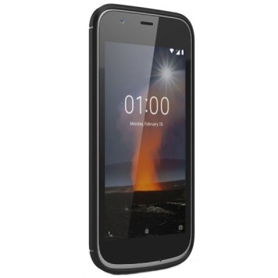 Nokia 1 „Carbon“ cieta silikona (TPU) melns apvalks / vacins.lv