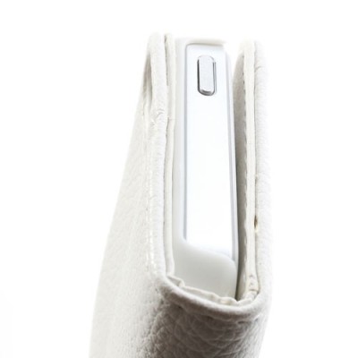 „Lychee“ atverčiamas dirbtinės odos baltas Apple iPhone SE (5, 5s) dėklas (dėkliukas) / Priedai.lt