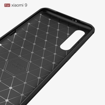 Xiaomi Mi 9 (Mi 9 Explorer) „Mofi“ Carbon cieta silikona (TPU) melns telefona maciņš (apvalks) / Vacins.lv