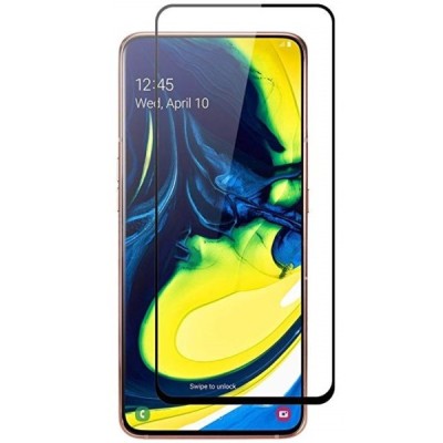 Samsung Galaxy A80 (A805F) „Rurihai“ Tempered Glass melns ekrāna aizsargstikls / Vacins.lv