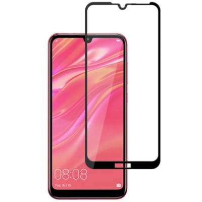 Huawei Y7 2019 (Y7 Prime 2019) „Mocolo“ 9H Tempered Glass sustiprintos apsaugos juodas pilnai dengiantis apsauginis ekrano stikl