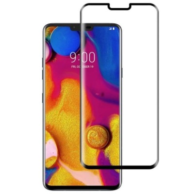 LG V40 (LG3777) Mocolo Tempered Glass melns ekrāna aizsargstikls / Vacins.lv