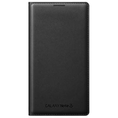 Samsung Galaxy Note 3 Flip Cover atvērams melns ādas futrālis / Vacins.lv