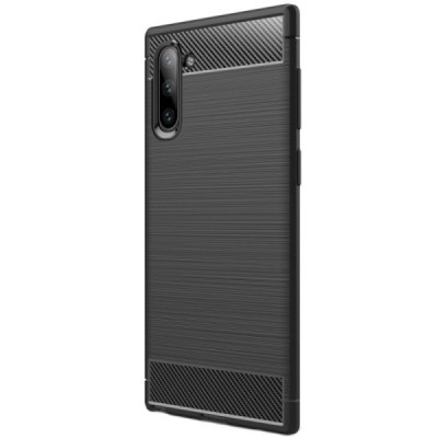 Samsung Galaxy Note 10 (N970F) „Carbon“ cieta silikona (TPU) melns apvalks / vacins.lv