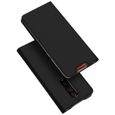 Xiaomi Mi 9T „Dux Ducis“ Skin sērijas melns ādas atvērams maciņš / Vacins.lv