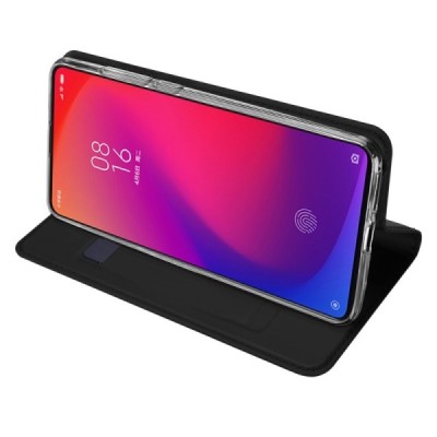 Xiaomi Mi 9T „Dux Ducis“ Skin sērijas melns ādas atvērams maciņš / Vacins.lv