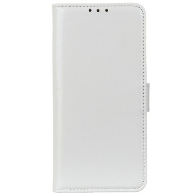 Huawei P Smart Z atverčiamas baltas odinis dėklas, knygutė - piniginė / Priedai.lt