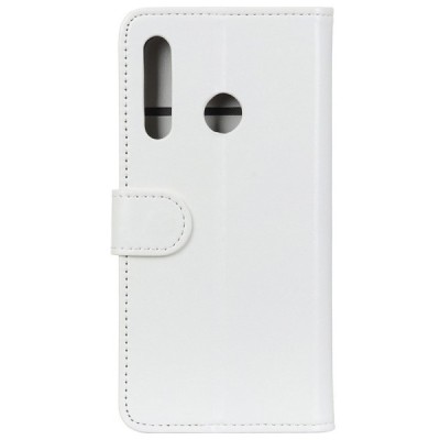 Huawei P Smart Z atverčiamas baltas odinis dėklas, knygutė - piniginė / Priedai.lt