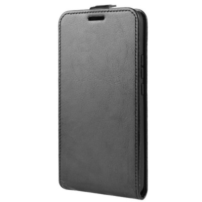 Huawei P Smart Z vertikāli atvēramais ādas melns maciņš (maks) / Vacins.lv