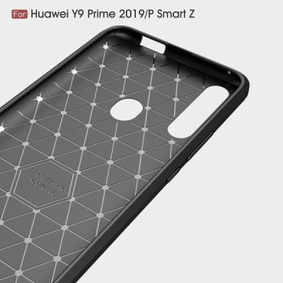 Huawei P Smart Z „Carbon“ cieta silikona (TPU) melns apvalks / vacins.lv
