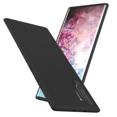 Samsung Galaxy Note 10+ (N975F) „Lenuo“ kieto silikono TPU juodas dėklas - nugarėlė / Priedai.lt
