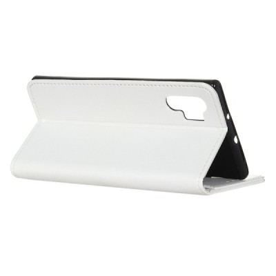 Samsung Galaxy Note 10+ (N975F) atvēramais ādas balts maciņš (maks) / Vacins.lv