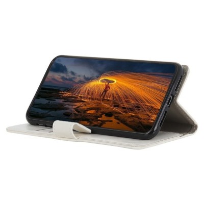 Samsung Galaxy Note 10 (N970F) atverčiamas baltas odinis dėklas - piniginė / Priedai.lt