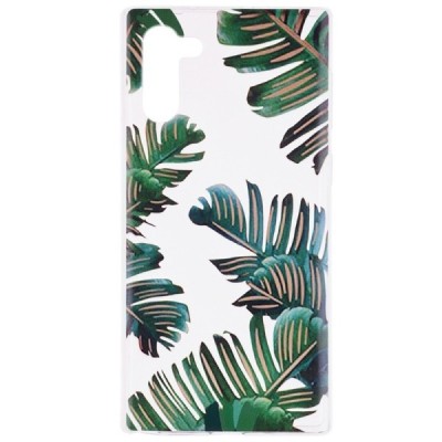 Samsung Galaxy Note 10 (N970F) „Leaves“ kieto silikono TPU skaidrus dėklas - nugarėlė / Priedai.lt