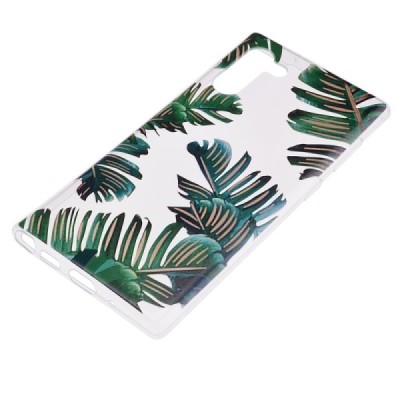 Samsung Galaxy Note 10 (N970F) „Leaves“ kieto silikono TPU skaidrus dėklas - nugarėlė / Priedai.lt