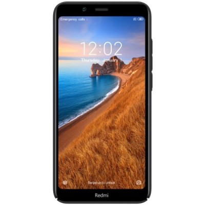 Xiaomi Redmi 7A Nillkin Frosted Shield melns plastmasas apvalks / vacins.lv