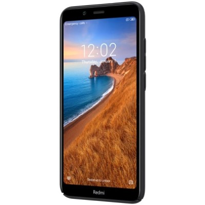Xiaomi Redmi 7A Nillkin Frosted Shield melns plastmasas apvalks / vacins.lv