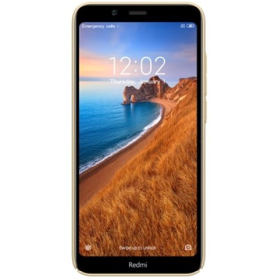 Xiaomi Redmi 7A Nillkin Frosted Shield zelta plastmasas apvalks / vacins.lv