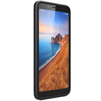 Xiaomi Redmi 7A „Carbon“ cieta silikona (TPU) melns apvalks / vacins.lv