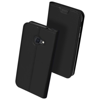 Samsung Galaxy Xcover 4 / 4S (G390, G398) „Dux Ducis“ Skin sērijas melns ādas atvērams maciņš / Vacins.lv