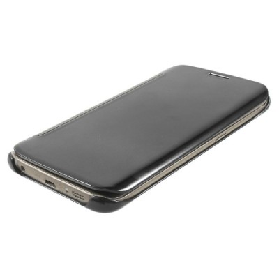 Samsung Galaxy S6 Edge (G925) plastikinis atverčiamas juodas dėklas / Priedai.lt