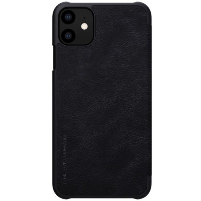 Greznais „Nillkin“ Qin sērijas ādas atvērams melns Apple iPhone 11 maciņš / Vacins.lv