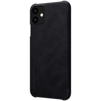 Greznais „Nillkin“ Qin sērijas ādas atvērams melns Apple iPhone 11 maciņš / Vacins.lv