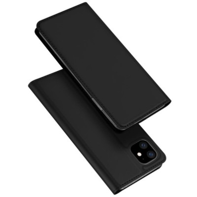 „Dux Ducis“ Skin serijos Apple iPhone 11 juodas odinis atverčiamas dėklas / Priedai.lt
