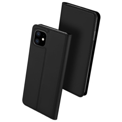 „Dux Ducis“ Skin serijos Apple iPhone 11 juodas odinis atverčiamas dėklas / Priedai.lt