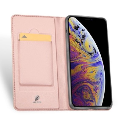 „Dux Ducis“ Skin serijos Apple iPhone 11 rožinis odinis atverčiamas dėklas / Priedai.lt