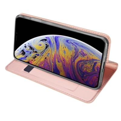 „Dux Ducis“ Skin serijos Apple iPhone 11 rožinis odinis atverčiamas dėklas / Priedai.lt