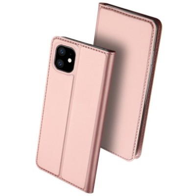„Dux Ducis“ Skin serijos Apple iPhone 11 rožinis odinis atverčiamas dėklas / Priedai.lt