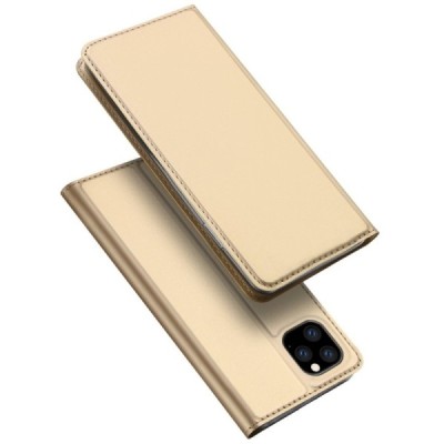 Apple iPhone 11 Pro „Dux Ducis“ Skin sērijas zelta ādas atvērams maciņš / Vacins.lv