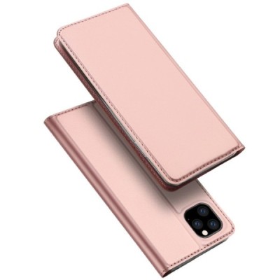 Apple iPhone 11 Pro Max „Dux Ducis“ Skin sērijas rozs ādas atvērams maciņš / Vacins.lv