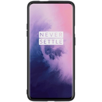 OnePlus 7 Pro (OnePlus Seven Pro) „Nillkin“ Synthetic Fiber cieta silikona (TPU) melns apvalks / vacins.lv