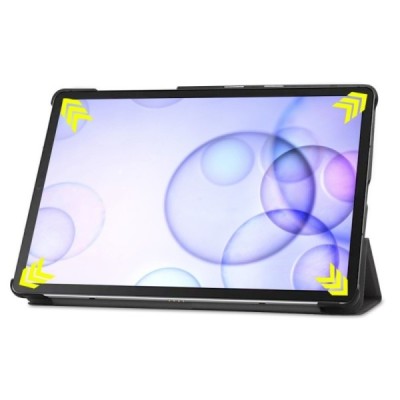 Samsung Galaxy Tab S6 10,5 T865 (T860) atverčiamas juodas odinis dėklas - knygutė (sulankstomas) / Priedai.lt