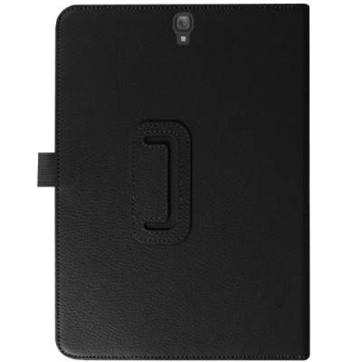 Samsung Galaxy Tab S3 9,7 (T820, T825) „Litchi“ atverčiamas juodas odinis dėklas (sulankstomas) / Priedai.lt