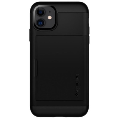 „Spigen“ Slim Armor CS Apple iPhone 11 juodas kieto silikono dėklas / Priedai.lt
