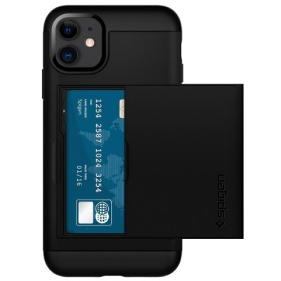 „Spigen“ Slim Armor CS Apple iPhone 11 juodas kieto silikono dėklas / Priedai.lt
